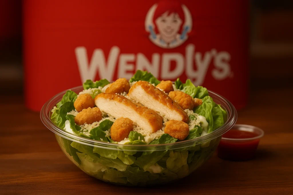 A digital photograph showcases a Caesar salad from