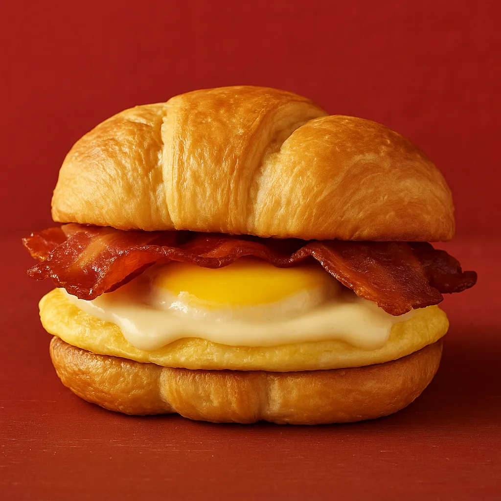 Breakfast menu 3 Bacon Egg Swiss Croissant