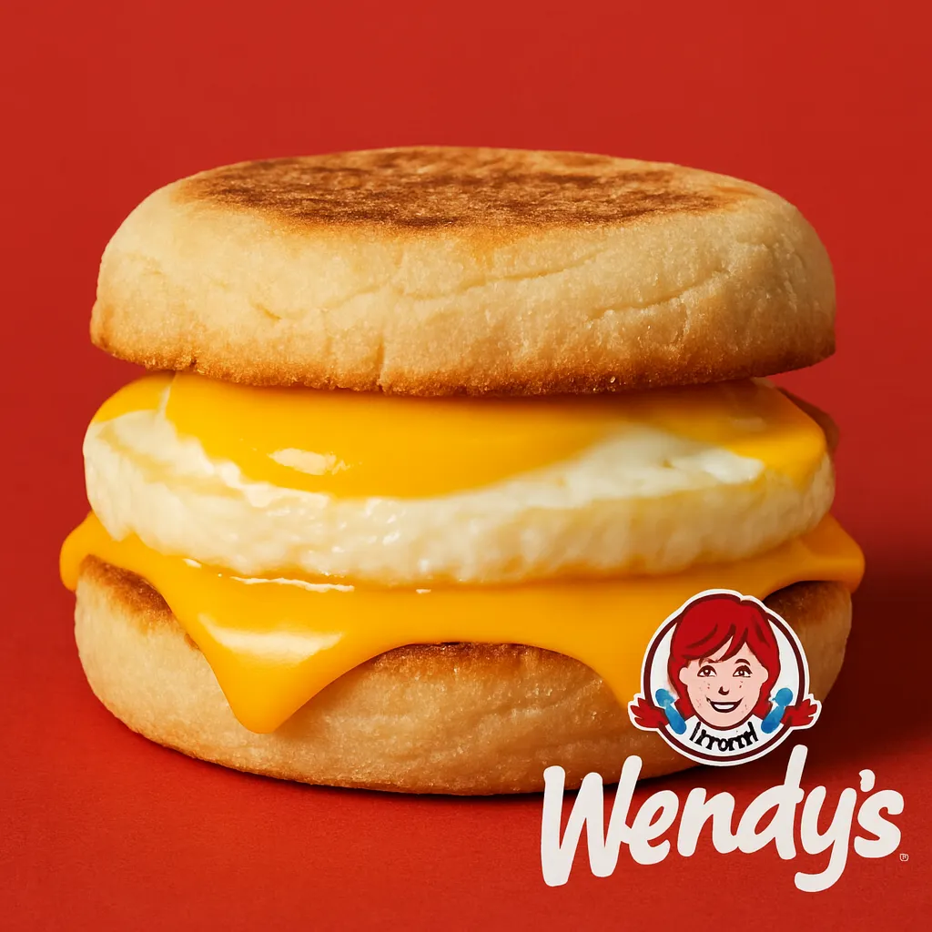 Breakfast menu 20 egg and cheese english muffin wendys logo