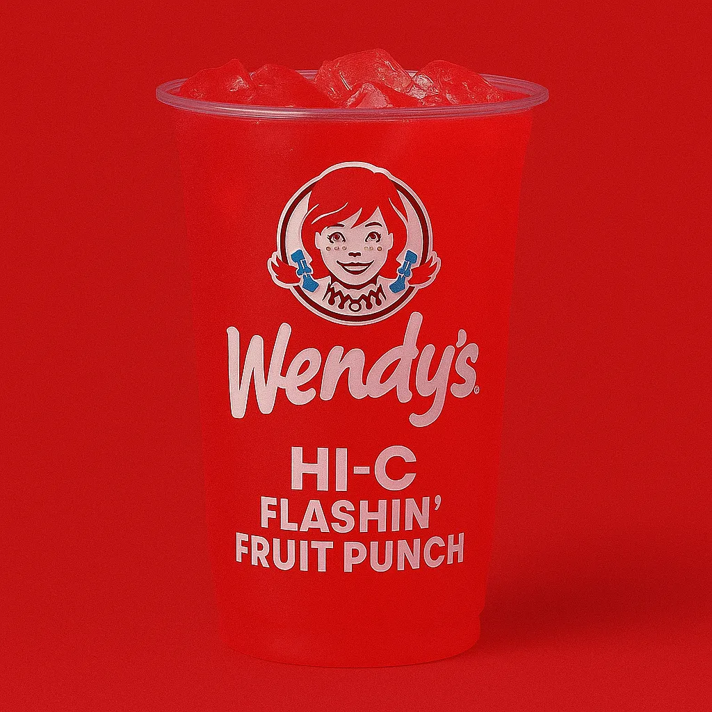 Wendy’s Menu USA 2025 - Prices, Calories, Nutrition & Deals 108 Wendy’s Hi-C Flashin’ Fruit Punch – fruity tropical soft drink served cold.