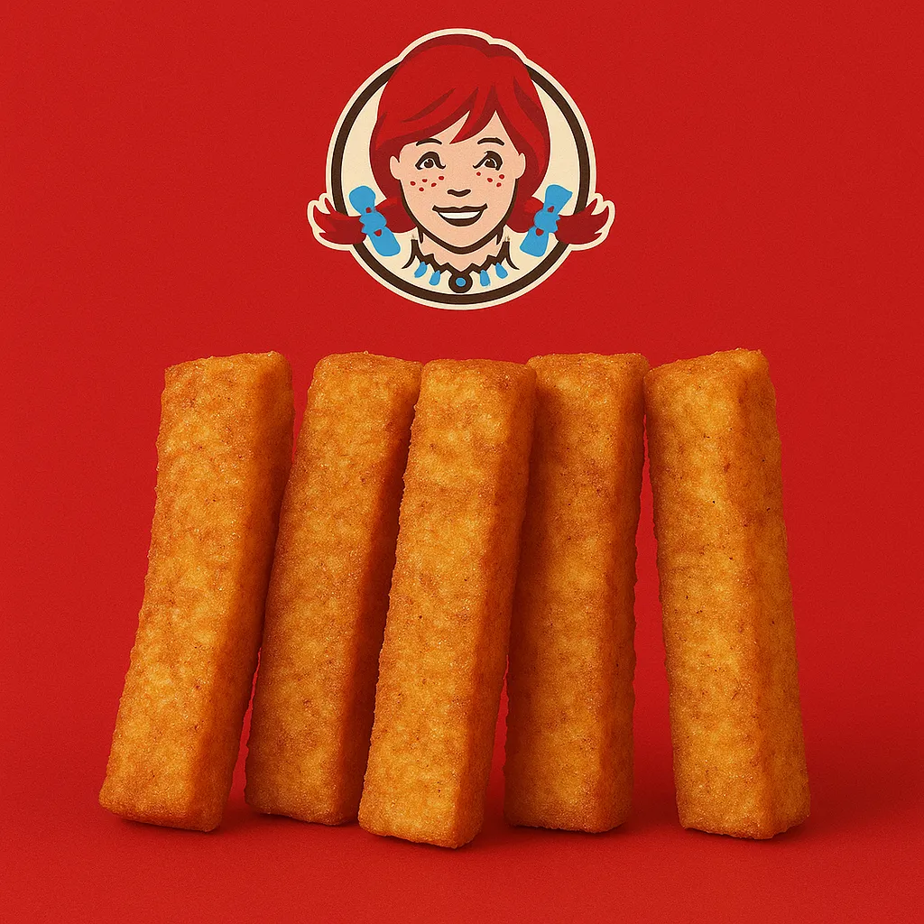 Breakfast menu 13 Wendy’s Homestyle French Toast Sticks – 6-piece golden, fluffy breakfast sticks with syrup.