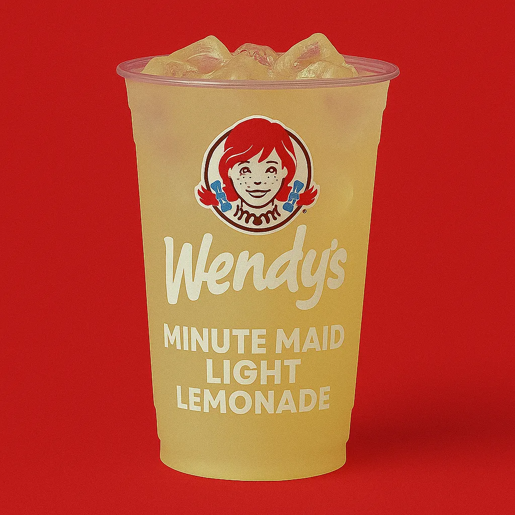 Wendy’s Menu USA 2025 - Prices, Calories, Nutrition & Deals 107 Wendy’s Minute Maid Light Lemonade – low-calorie tangy drink served chilled.