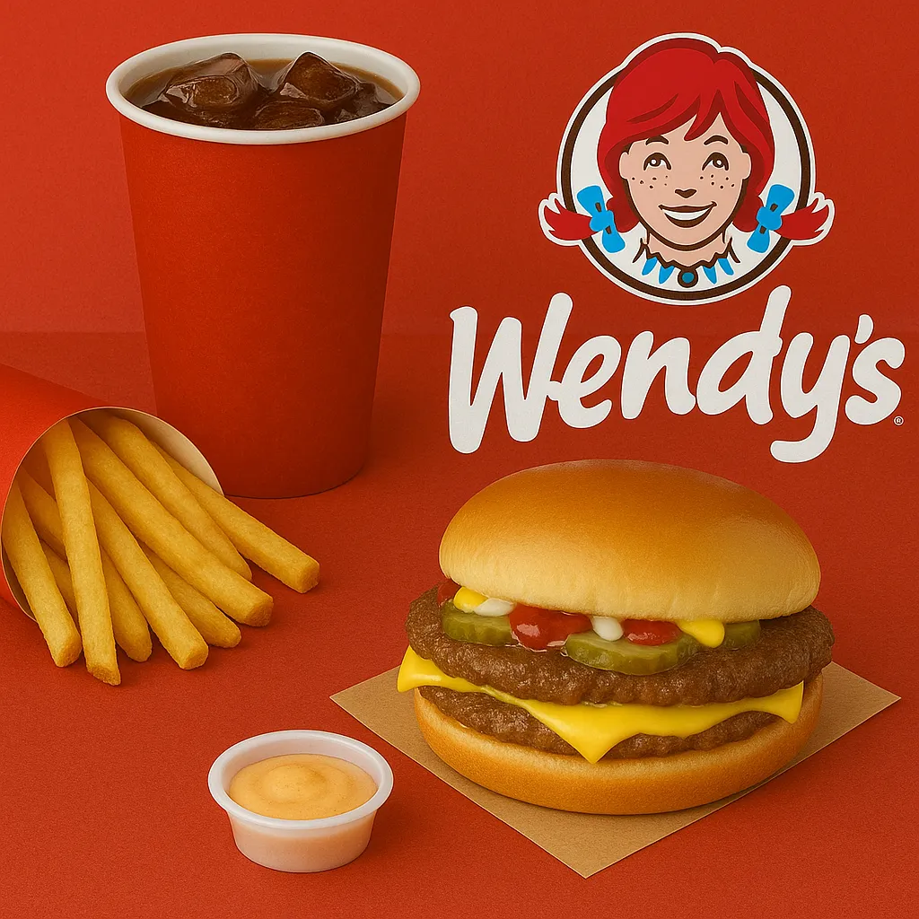 Wendy’s Menu USA 2025 - Prices, Calories, Nutrition & Deals 154 Wendy’s Jr. Cheeseburger 444 Meal – cheeseburger with seasoned potatoes and drink.