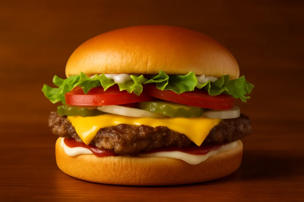 Jr. Cheeseburger Deluxe 1 wendys jr cheeseburger deluxe
